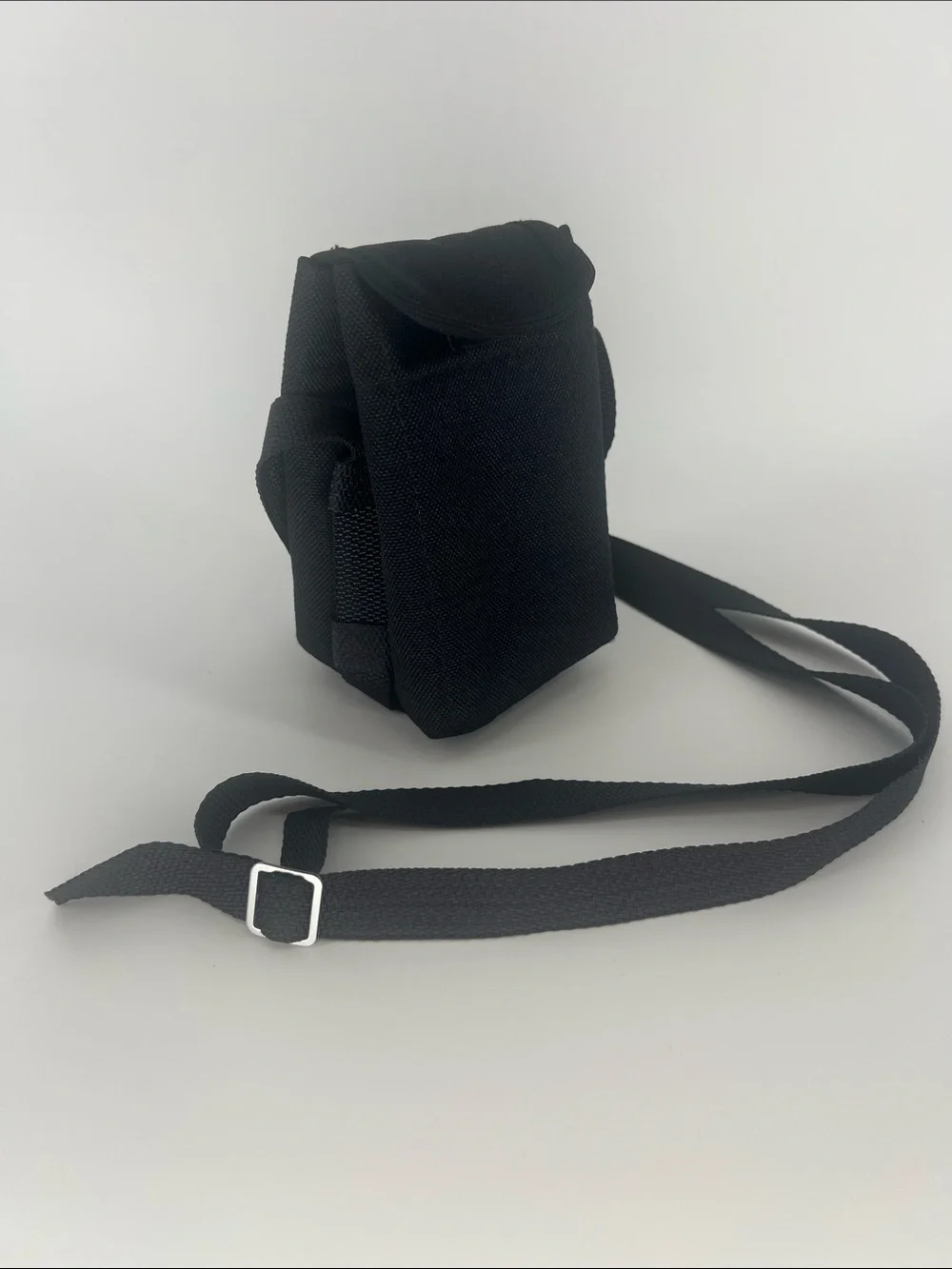 Black Canvas Utility Bag w/Shoulder Strap 5”x3”x3”